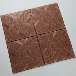 Waterproof pe foam 3D leather design self adhesive wallpaper/3D wall sticker