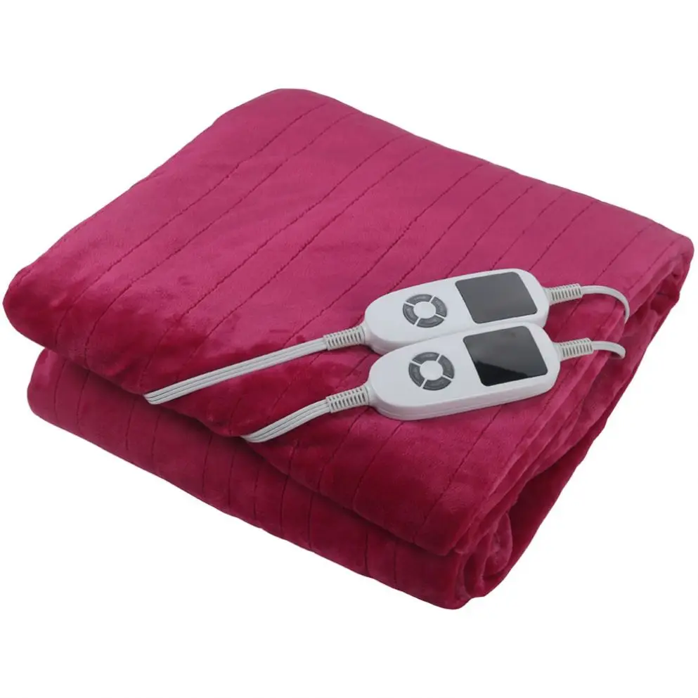 Professional Manufacturer Competitive Price Grey Flannel Electric Heated Throw Blanket