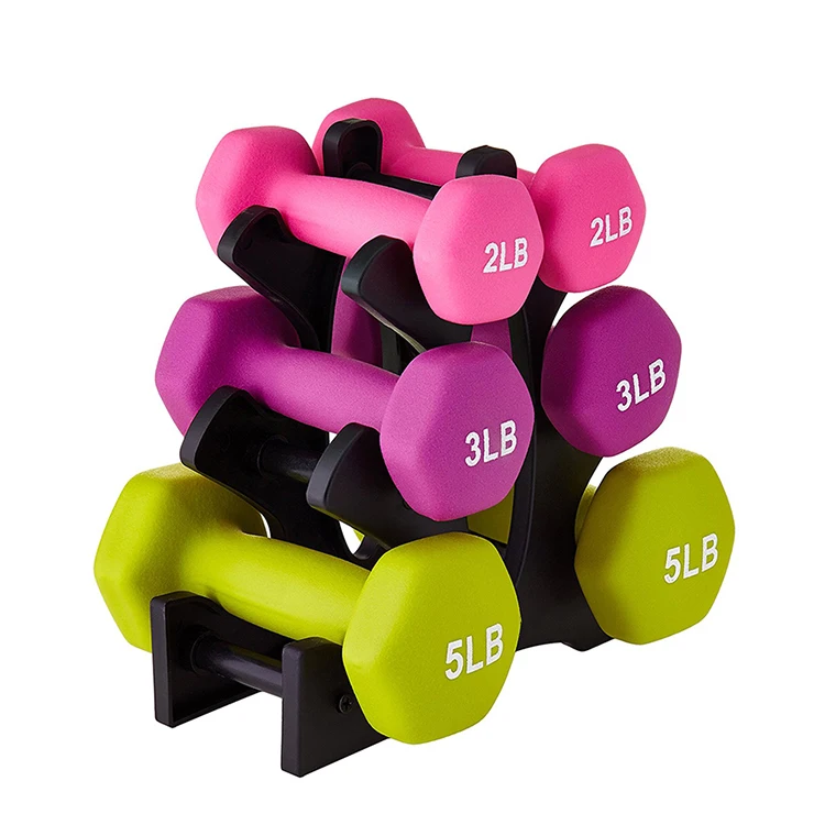 Home Gym Equipment 3pcs Dumbbell Set with Dumbbell Rack