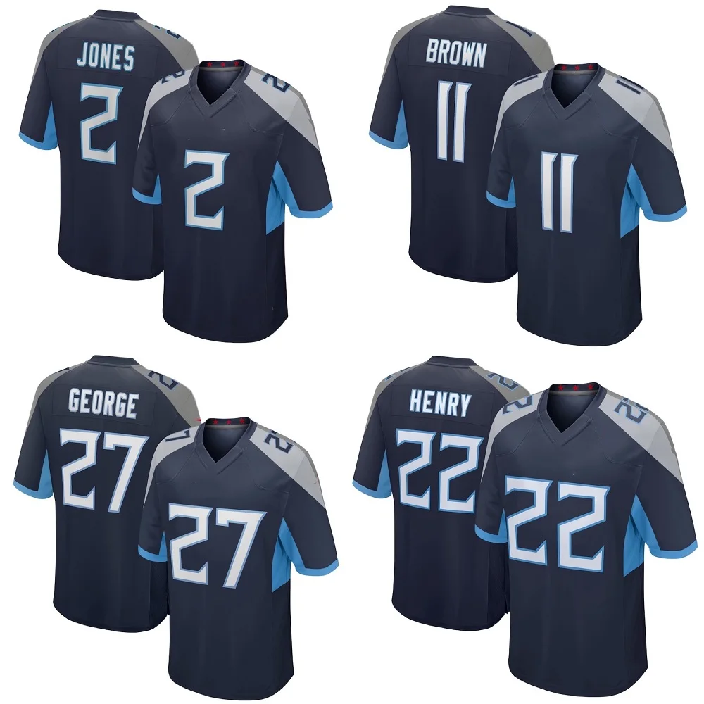 Navy Game 2 Julio Jones 22 Derrick Henry Tennessee Team Club Titan Shirts Uniform #11 Brown Stitched American Football Jersey