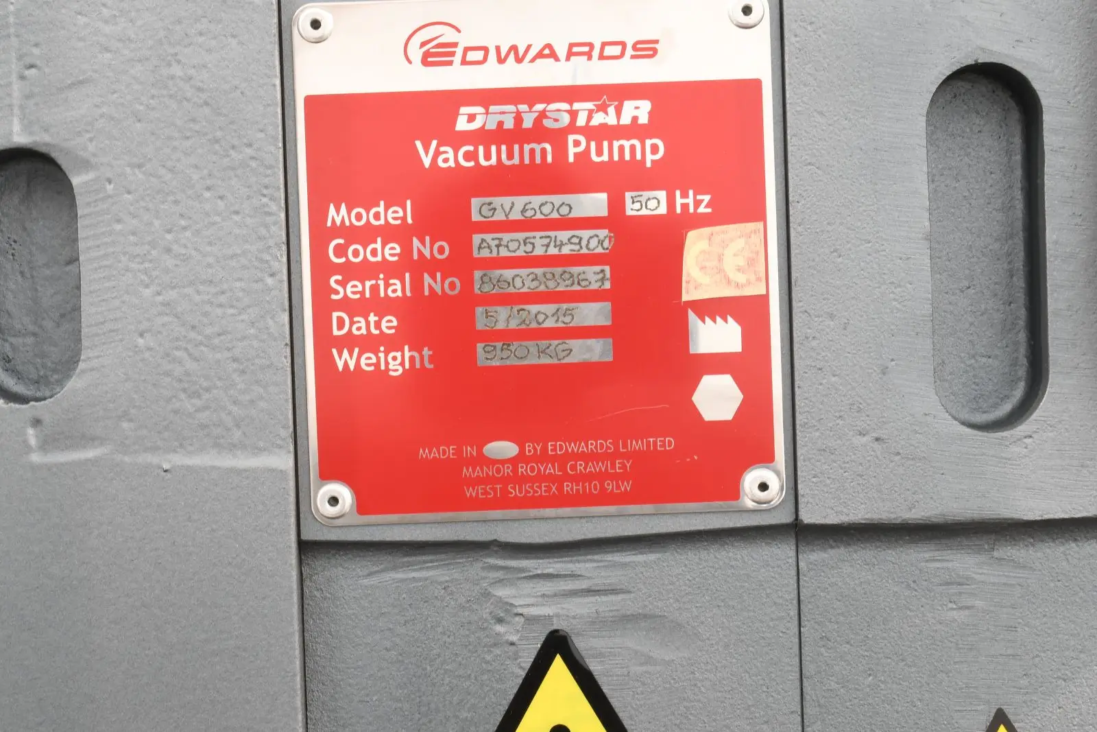 Edwards Nrb484000 Gv600/Eh4200 вакуумная насосная система Drystar Sn:086055913