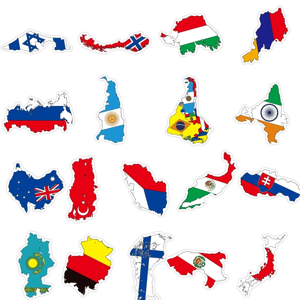 different national flag sticker custom cartoon graffiti pvc waterproof teacher sticker mobile phone laptop helmet decal stickers