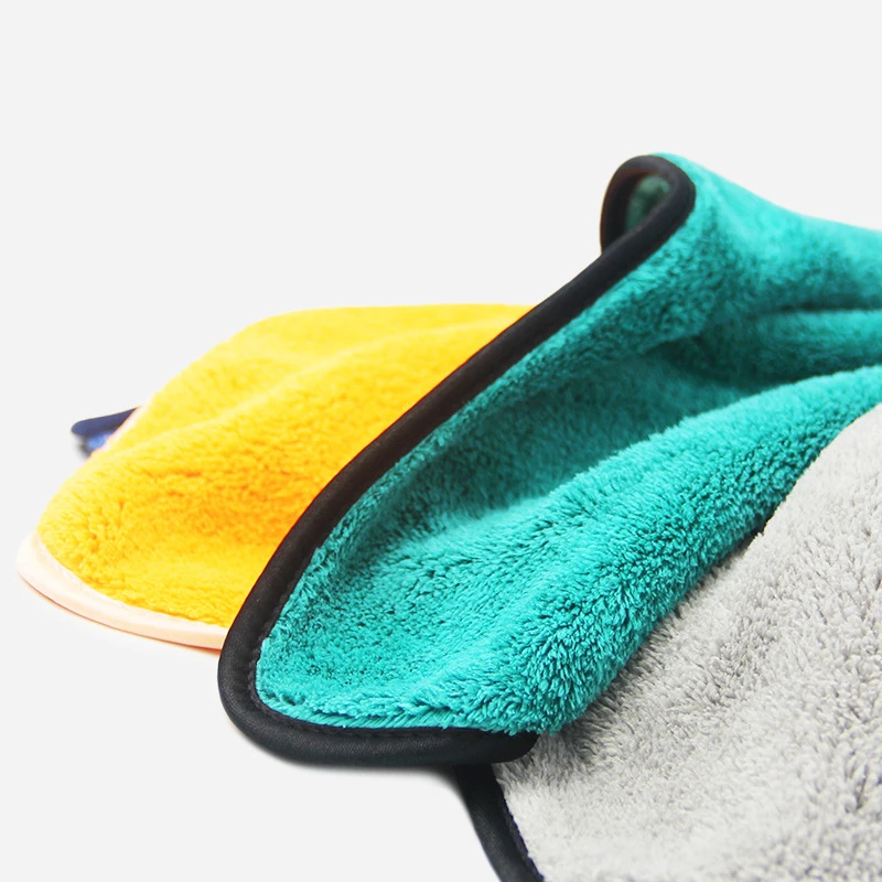 CX Quick Dry 30*40 Coral Velvet Hemming Table Cleaning Kitchen Dish Thick Microfiber Towel