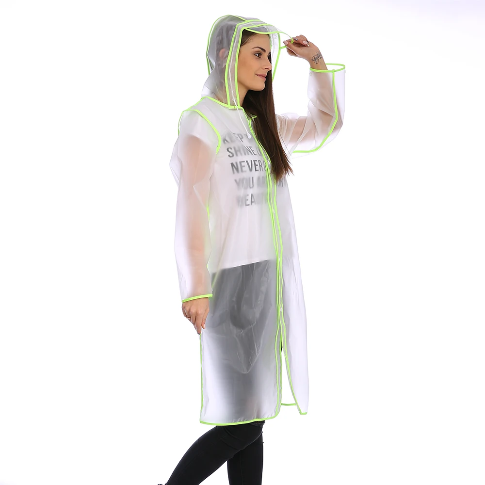 Eco friendly lightweight eva long purple raincoat