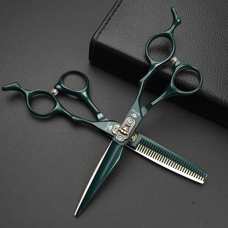 Professional stainless steel hair scissors  Accept customized logos Barber thinning shears