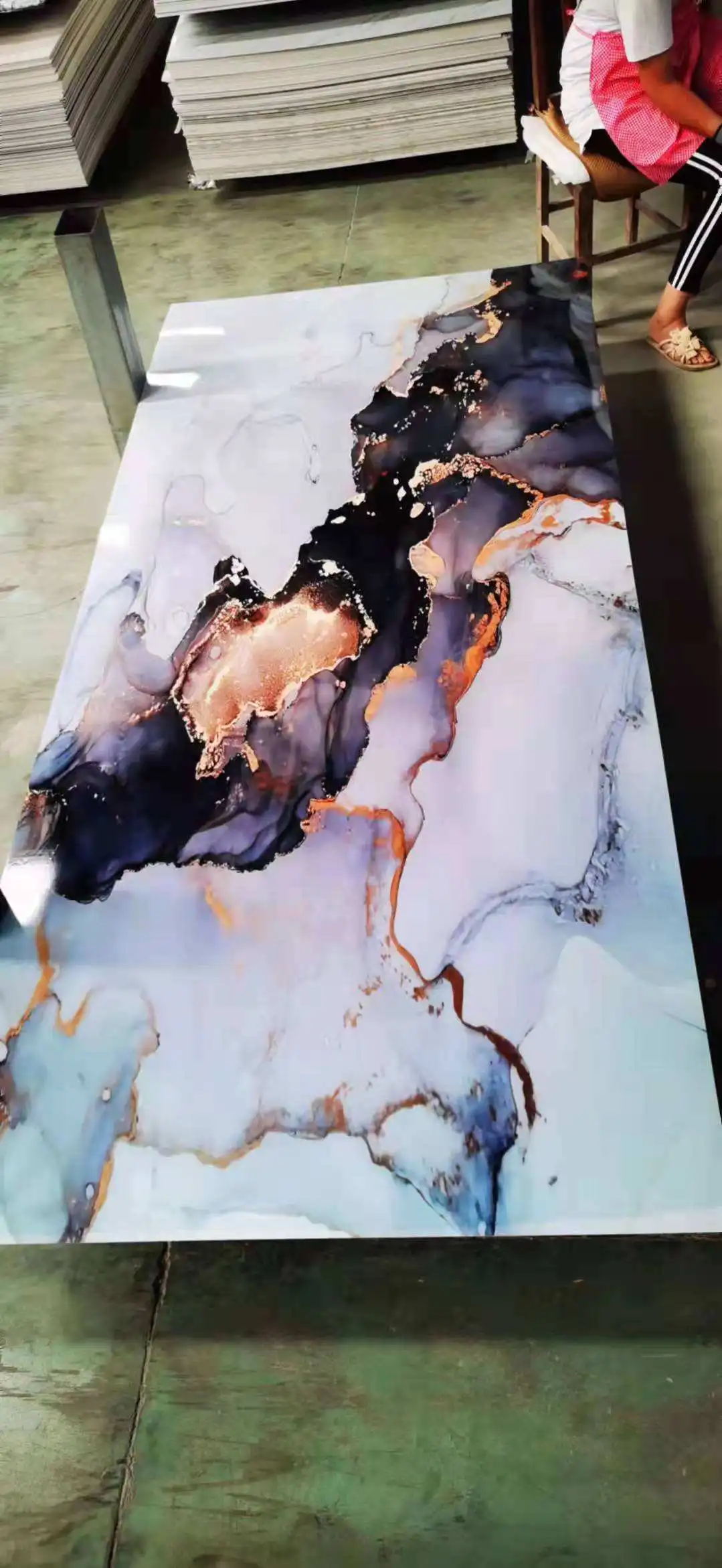 3D printing UV board background wall 3D pvc marble sheet for sale