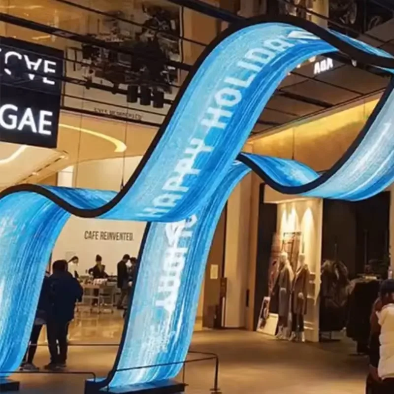 Shenzhen Hilan P3 Soft Led Panel Thin Led Module screen Customized Shape soft display Flexible Led screen