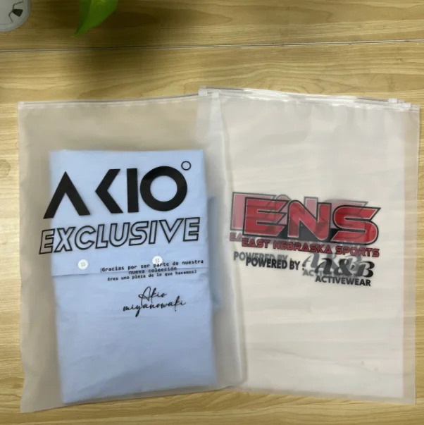 Custom Matte Print Pe Zipper Lock Poly Zipper Lock Plastic Bag Frosted Clothing Packaging Bag