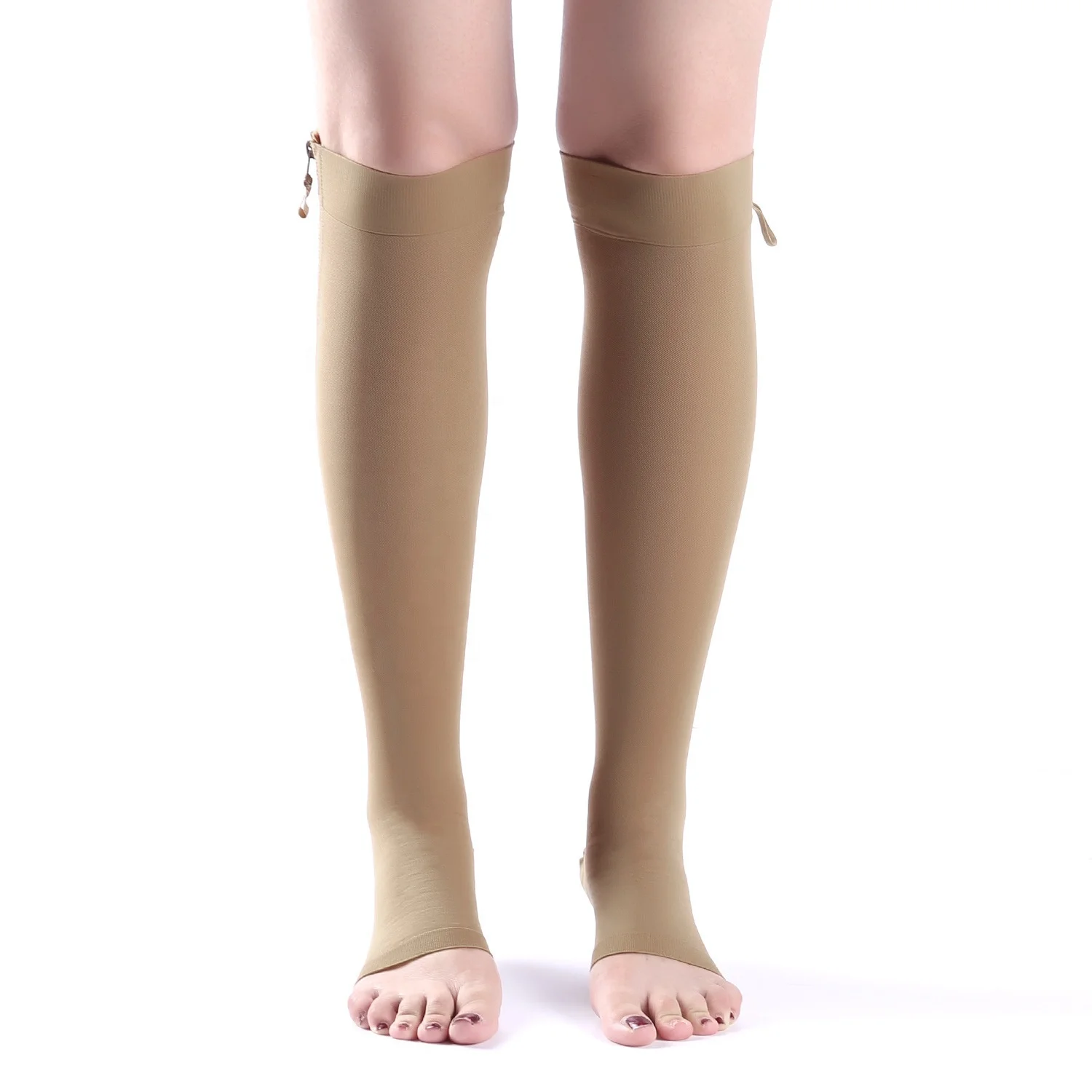 Running leg protection 20-30 mmhg medical calf sleeve compression open toe socks