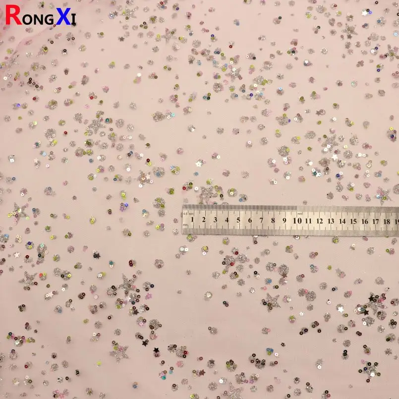 RXF1699 Brand New Glitter Tulle Fabric With High Quality