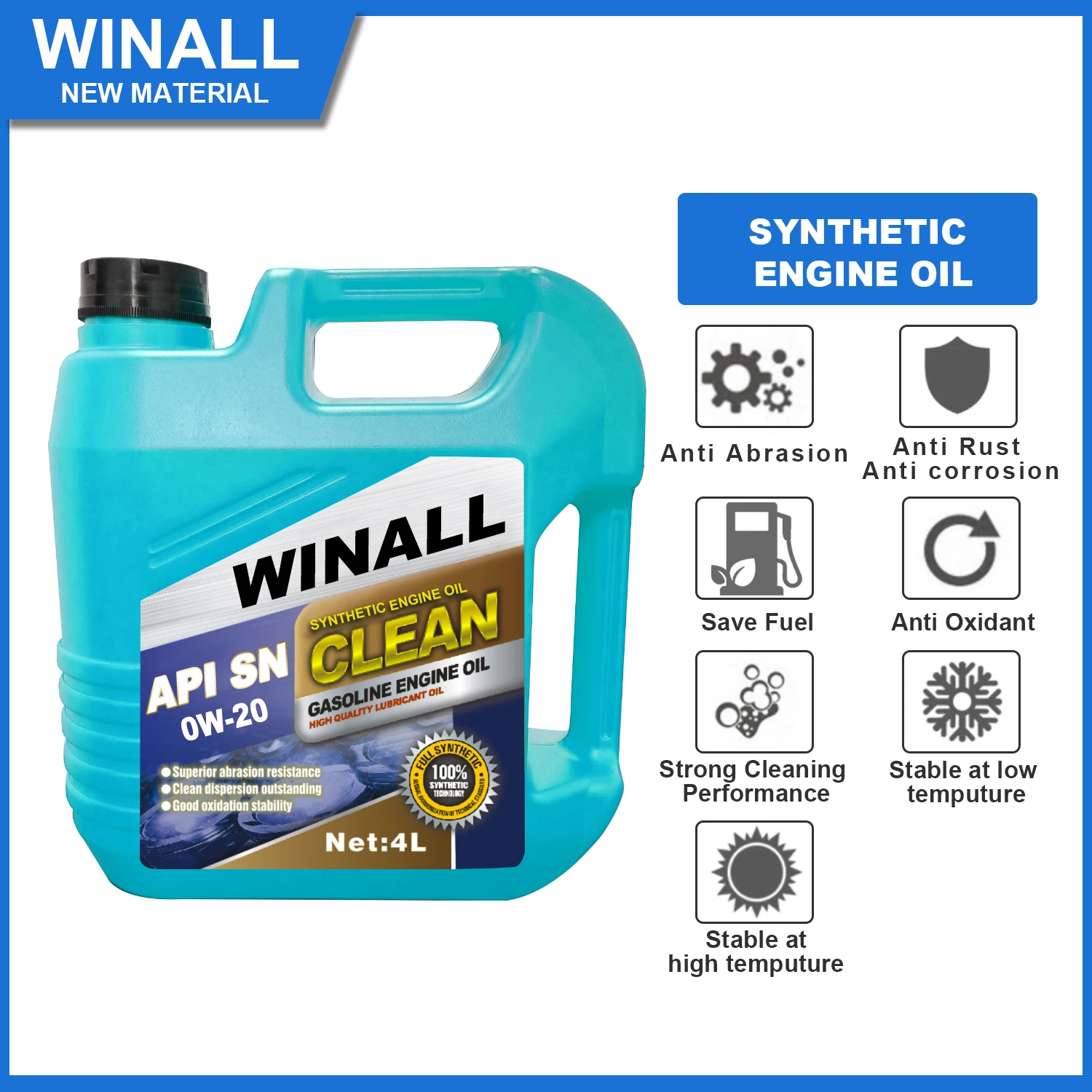 Hot Sell for Rubber Seals 1L SN 0W50  Gasoline Car Engine Oil Motor Oil