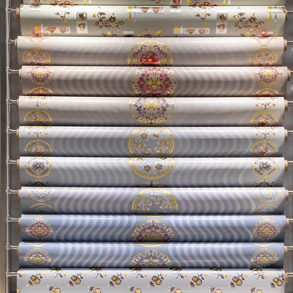 Luxury vinyl dining waterproof polyester pvc table cloth roll