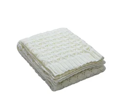 Nordic diamond hole knitted blanket sofa soft home wool bedding blanket photo