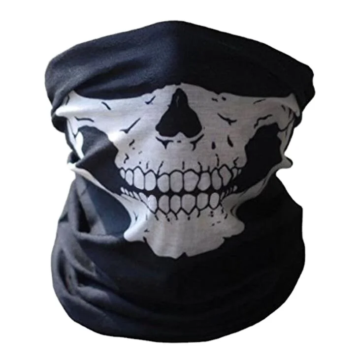 Outdoor cycling fishing sun-proof Face mask skeleton Ghost Party Neck warmer masks Tactical CS Hunting seamless magic scarf Tube