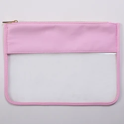 Multi Colors Exquisite Letter Embroidery Travel Bag Women Transparent Toiletry Pouch Patches Cosmetic Bag Clear Bag