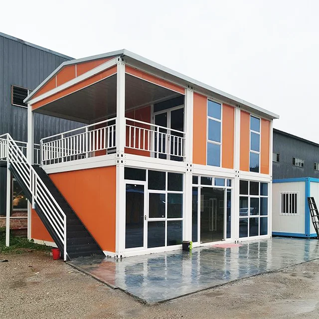 China made double-deck luxury glass prefabricated modular container residential resort Villa Hotel