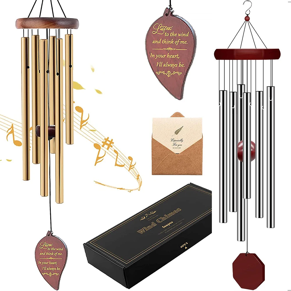 Aluminum Tubes Pendent Wind chimes Outdoor Hanging Decor Tuned Memorial western christmas Wind Chimes