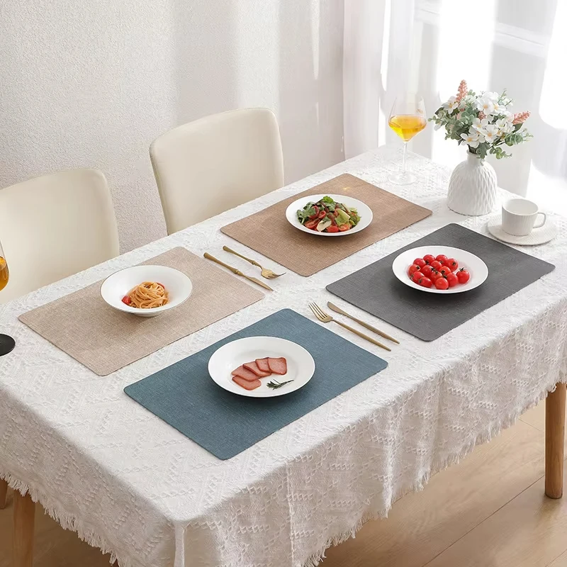 Новый дизайн Tabletex оптовая продажа с фабрики термостойкий Водонепроницаемый прямоугольный столовый коврик из ПВХ кожи