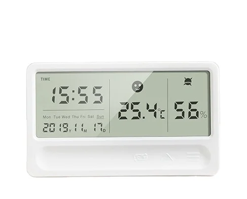 Indoor Digital Hygrometer Thermometer Rechargeable USB Room Temperature calendar