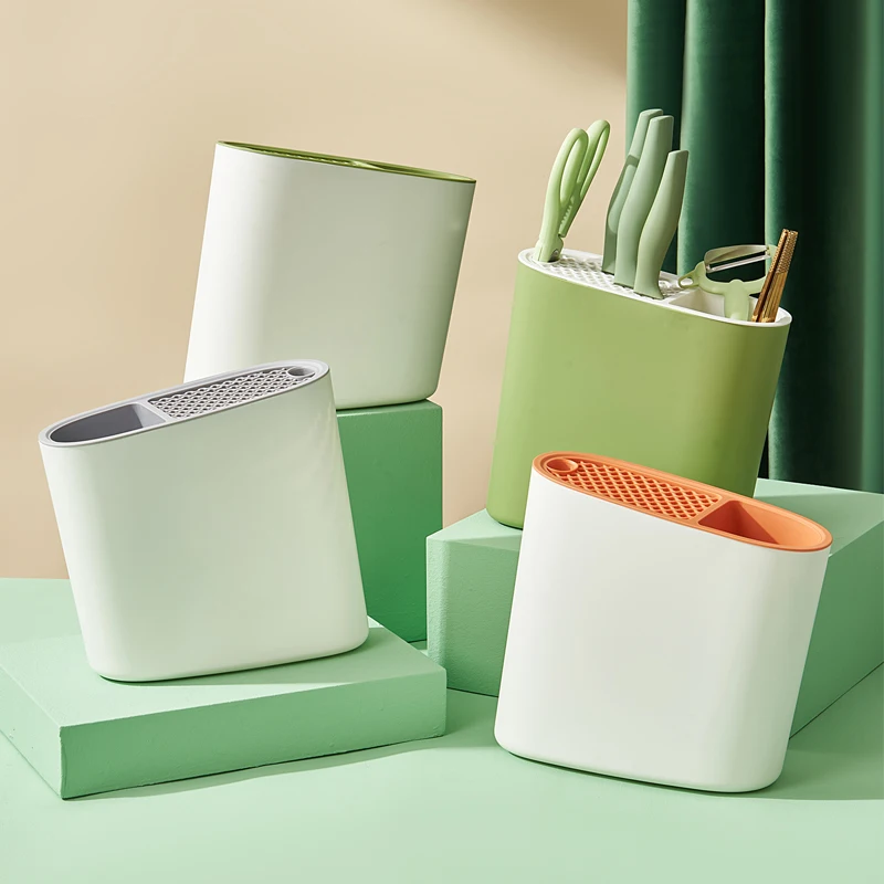 Eco-friendly plastic Knife Block Storage Rack Kitchen Knife Block Knife Holder