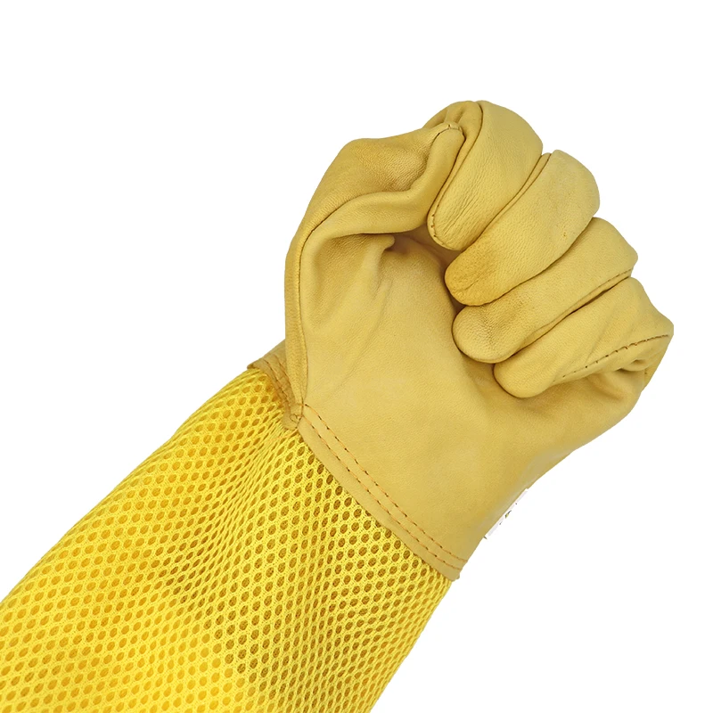 Beekeeping professional equipment leather gloves yellow bee keeper protective gloves