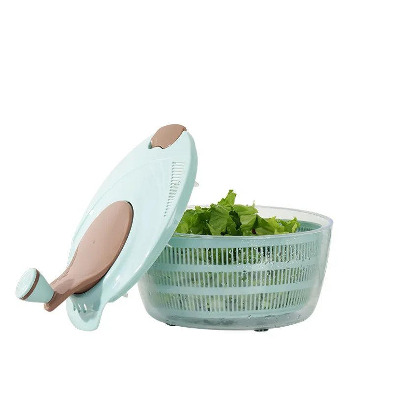 Household Mini Vegetable Salad Rotary Dryer Manual Plastic Kitchen Vegetable And Fruit Dehydrator