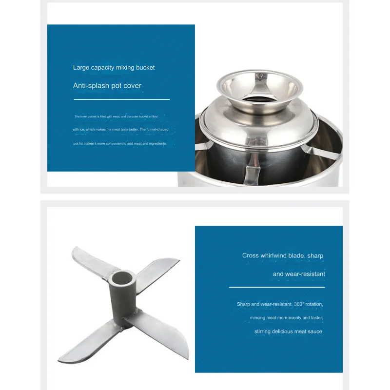 mincer machine Garlic and chili crusher 26kg Small kitchen meatball maker 1.5~2.5kg/barrel