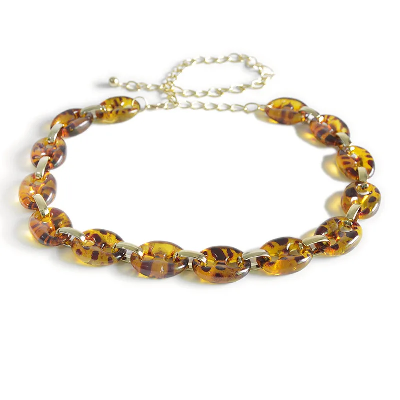 
Fashion Clear Resin Thick Chain Warm Colored Acrylic Hot Selling High Class Chain For Women Belt Chain Accessories Fashion Item 