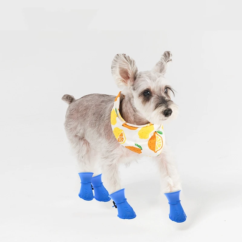 Anti Slip Outdoor Pet Dog Silicone Rainy Boots Waterproof Dog Cat Rain Shoes