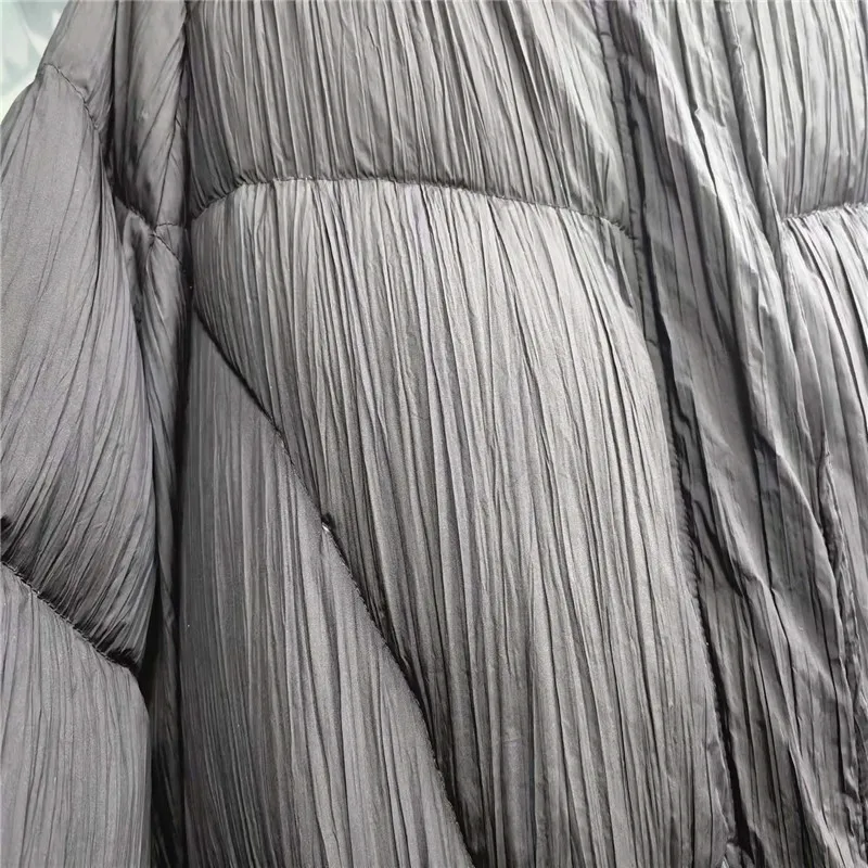 Pongee Crinkled Bonded Polyester Wrinkled Ultrasonic Pleated Fabric