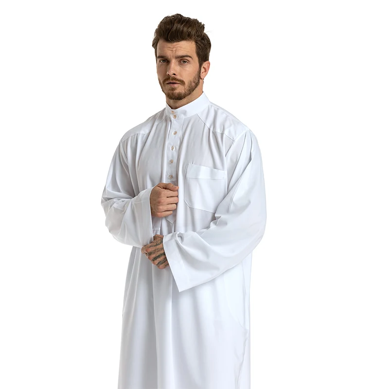 3001# Wholesale 2 pcs Arabic Kaftan Islamic Clothing Muslim Adult Men Abaya Dubai Jubba Thobe