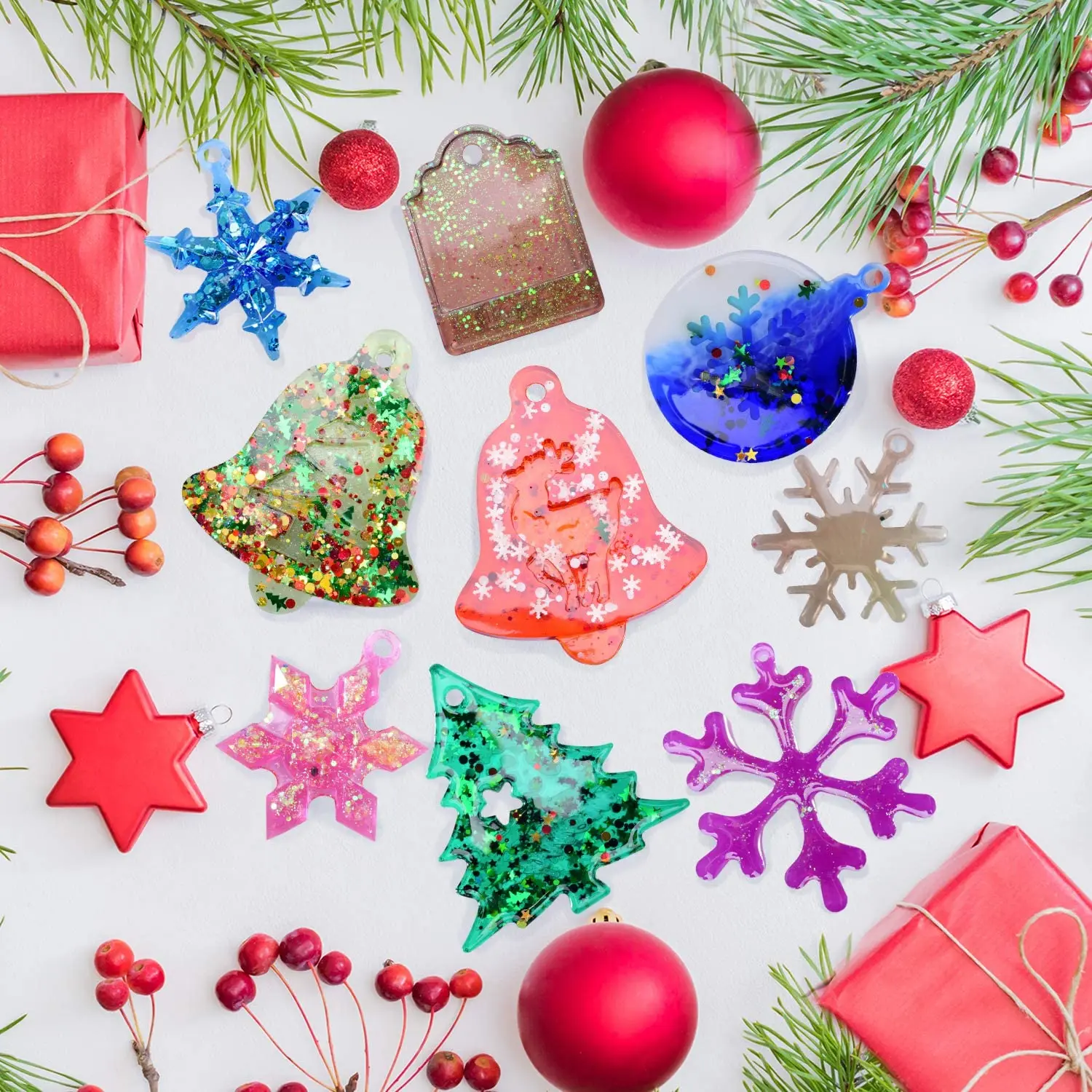 Decorations Christmas supplies tree snow fairy gift silicone epoxy resin mold for 3D  diy