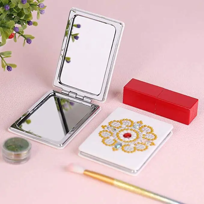 DIY Diamond Painting Kits Mini Rectangle Makeup Mirror DIY beads Mandala mirror
