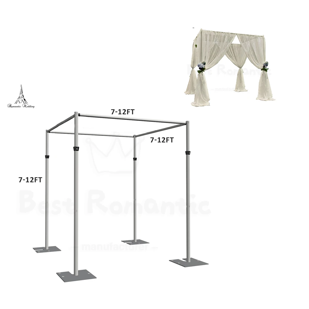 Wedding Square Wrought Metal Frame Arch Adjustable Backdrop Curtain Stand Flower Yarn Shelf pipe and drape kits