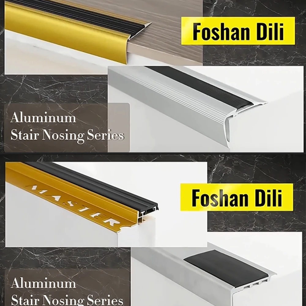 Modern Style Non-Slip Protection Strips Aluminum Wrap Angle Stair Step Edge Anti Slip Strip