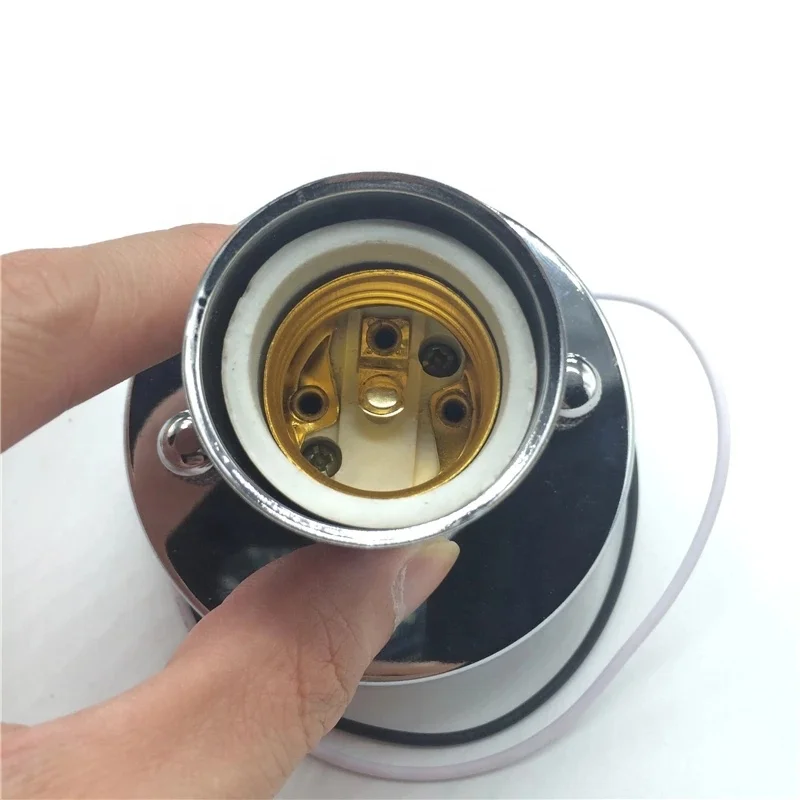 Universal 180 Degree Steering E14 E27 Lamp Holder High Temperature Resistant Ceramic Screw Base 80mm Straight Plate