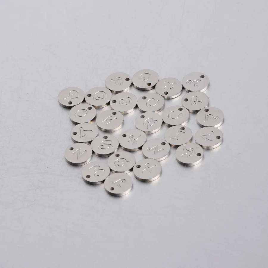 English letter pendant accessories Mirror stainless steel 26 English letters corrosion lettering