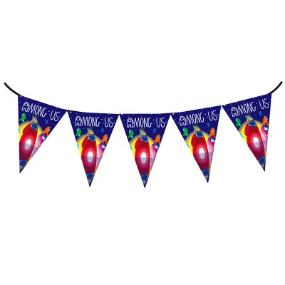 Factory  selling birthday party supplies double side printing 19*28cm paper Pennants, Triangles FLAGS ,  Party banners