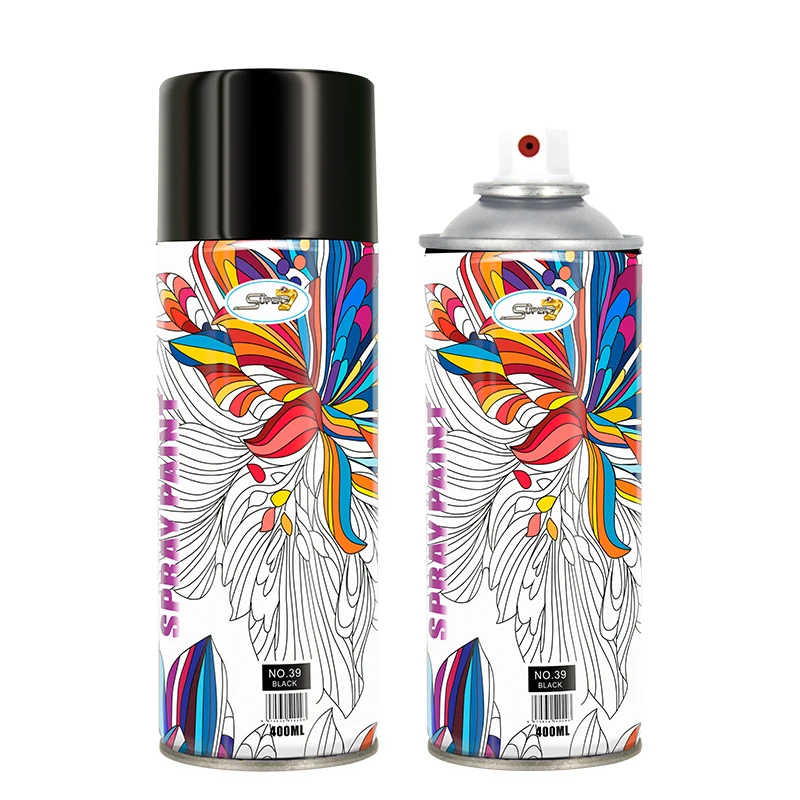 400ml Black Color Spray Paint Strong adhesion Good advection