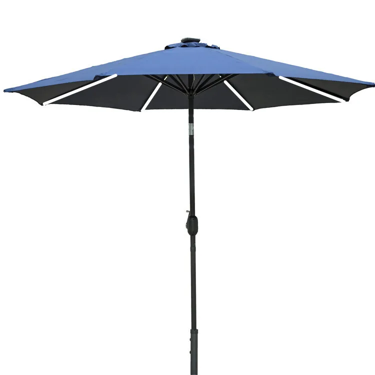 
Hot Sales 2.7m Outdoor Solar Charge LED Lights Parasol Patio Solar Power Umbrella 