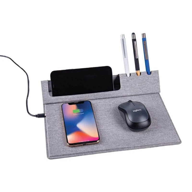 Multiple Wireless Charger Foldable 3 In 1 Wireless Charger Station Mouse Pad