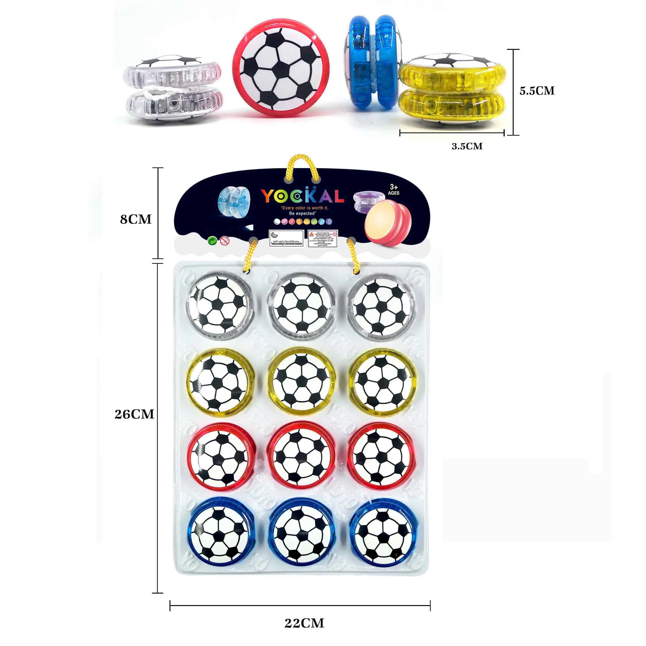 Wholesale Boy Favor Light Up Glow Dark Led Flashing Football Yo Yo Toy Plastic Soccer yoyo Ball For Kids