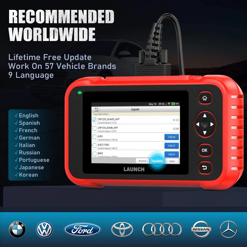 Upgrade Version LAUNCH CRP239 CRP129 OBD2 Scanner Tool Android Based 4 System Diagnoses Device for Small Shops and DIYers