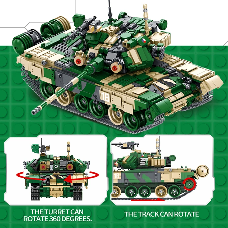 Panlos 632005 1773 шт. техника русский T90 главный боевой танк военный конструкторных блоков Детские кубики для детей