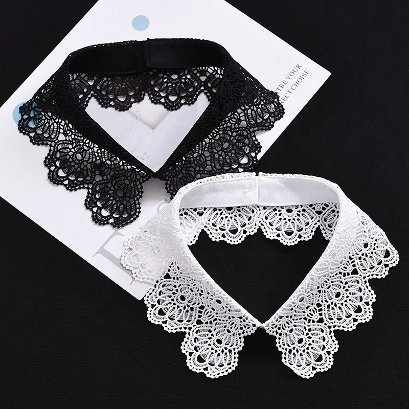 Вышивка растительным узором водорастворимый Воротник Аксессуары для платья накладной воротник для рубашки женский модный высококачественный съемный кружевной воротник