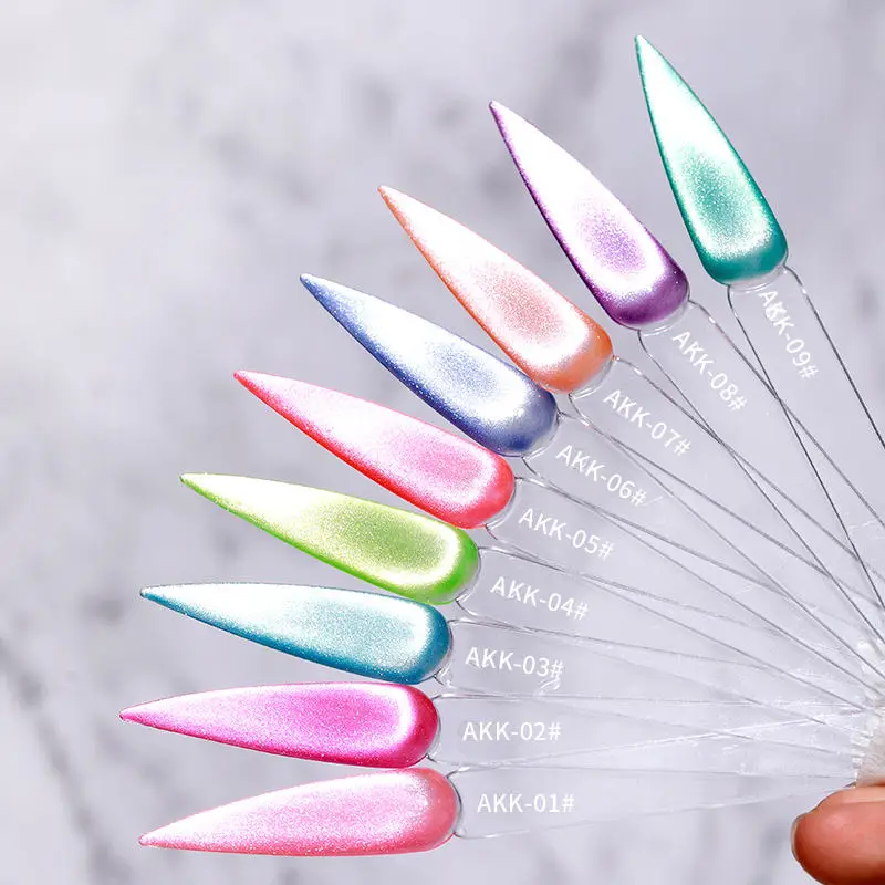 AS 15MI cat eye gel polish magnetic 9colour Semi permanent varnish Custom logo Holographic cat eye nail polish