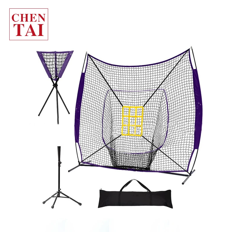 2022 Baseball T Block Ball Collector Indoor and Outdoor Baseball Practice Net 7X7 Baseball Net Batting Bullseye Combo Set