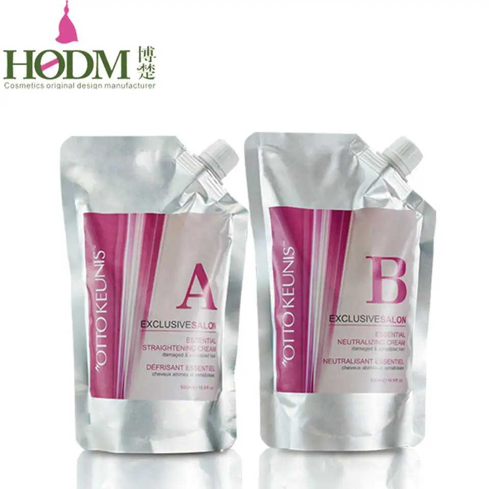 500ml*2 Professional Manufacturer Hair Rebonding Cream Set Permanent Straighten Treatment Curly Hair Relaxer