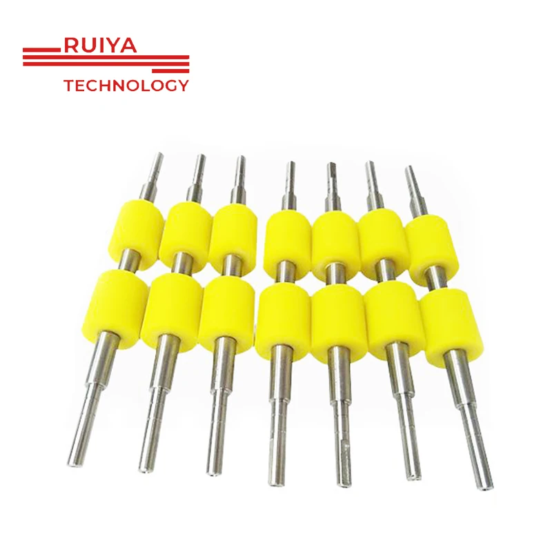 support customized high quality Customized fixed rollers with shaft PU wheel silicone roller Rubber Roller