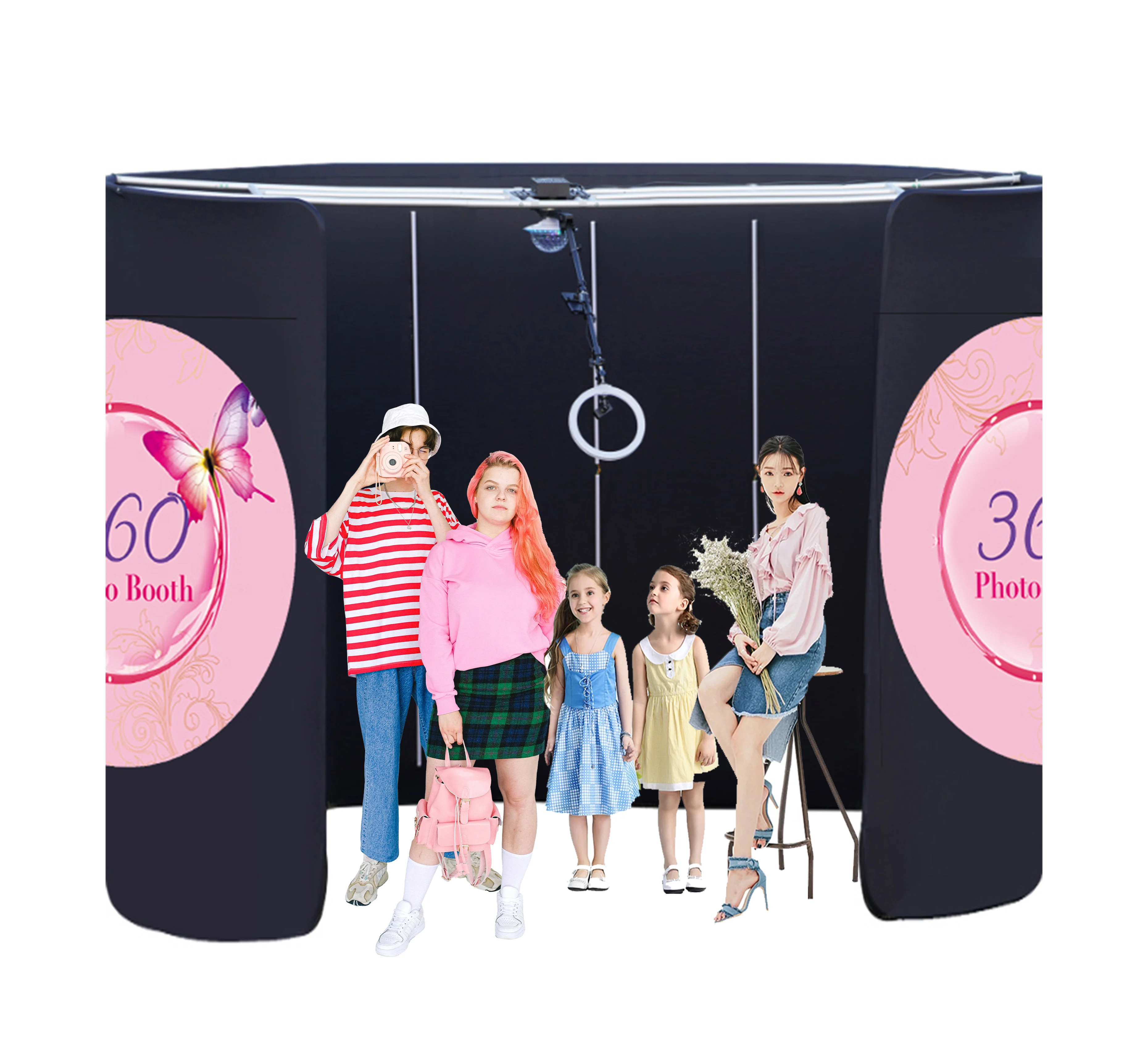 Wholesale Customized Overhead 360 Photo Booth Enclosure Overhead 360 Spin Photo Booth 360 Photo Booth Background
